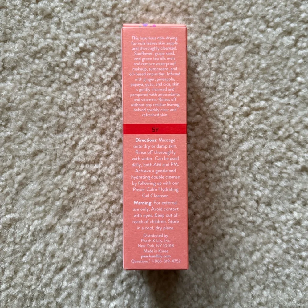 NWT Peach & Lily Ginger Melt Oil Cleanser Travel Size.